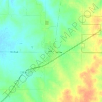 Mappa topografica Welda, altitudine, rilievo