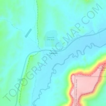 Mappa topografica Caineville, altitudine, rilievo