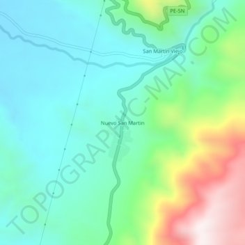 Mappa topografica Nuevo San Martin, altitudine, rilievo