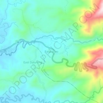 Mappa topografica Palacapao, altitudine, rilievo