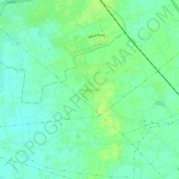 Mappa topografica Hadgood, altitudine, rilievo