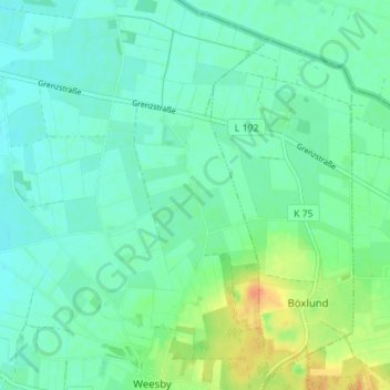 Mappa topografica Weesbydamm, altitudine, rilievo