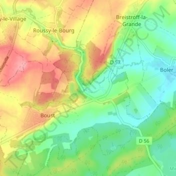 Mappa topografica Haute-Parthe, altitudine, rilievo