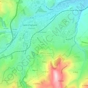 Mappa topografica La Croix Berthaud, altitudine, rilievo