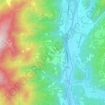 Mappa topografica Foresto, altitudine, rilievo