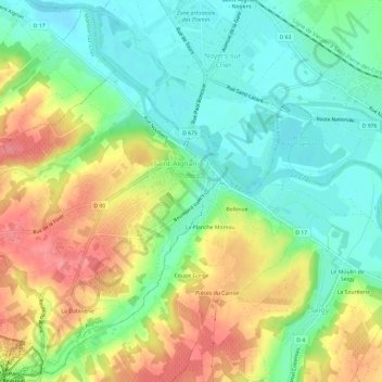 Mappa topografica Les Bernardines, altitudine, rilievo