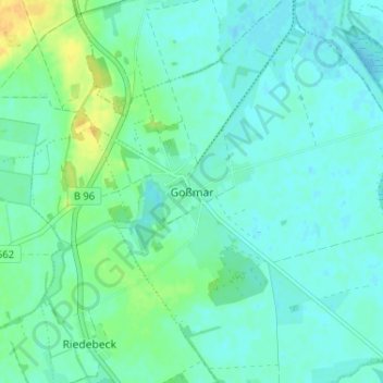Mappa topografica Goßmar, altitudine, rilievo