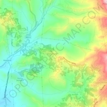 Mappa topografica San Luigi, altitudine, rilievo
