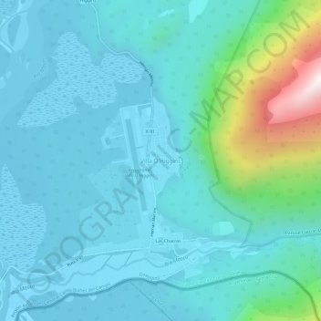 Mappa topografica Villa O'Higgins, altitudine, rilievo