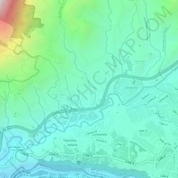 Mappa topografica El Estanquillo, altitudine, rilievo