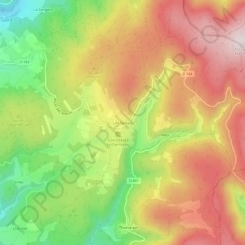 Mappa topografica Les Sétoux, altitudine, rilievo