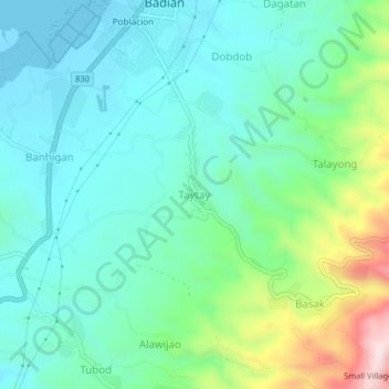 Mappa topografica Taytay, altitudine, rilievo