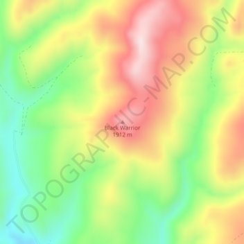 Mappa topografica Black Warrior, altitudine, rilievo