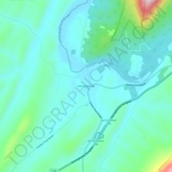 Mappa topografica Fort Littleton, altitudine, rilievo