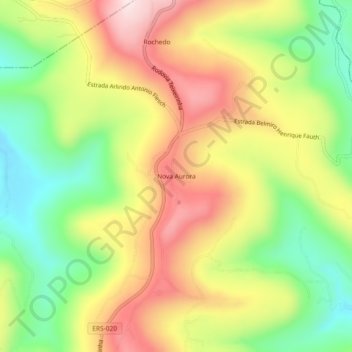 Mappa topografica Nova Aurora, altitudine, rilievo