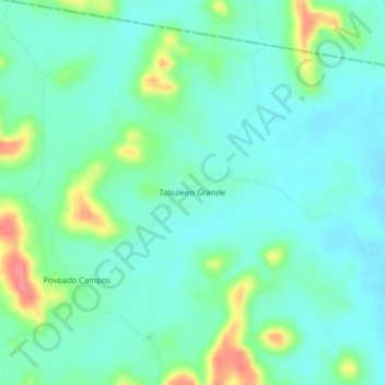 Mappa topografica Tabuleiro Grande, altitudine, rilievo