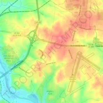 Mappa topografica Green Acres, altitudine, rilievo
