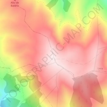 Mappa topografica Pico de Meda, altitudine, rilievo