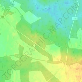 Mappa topografica Montfranc, altitudine, rilievo