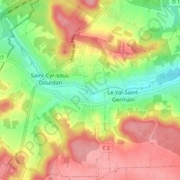 Mappa topografica Levimpont, altitudine, rilievo