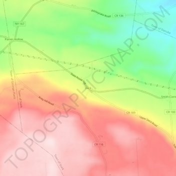 Mappa topografica Deck, altitudine, rilievo
