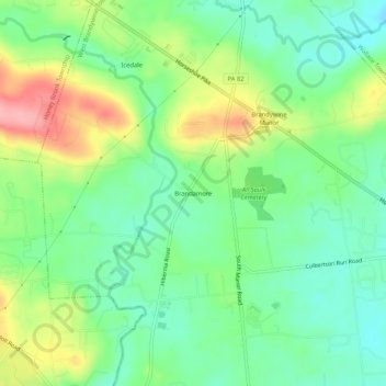 Mappa topografica Brandamore, altitudine, rilievo