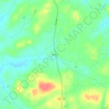 Mappa topografica Handy, altitudine, rilievo
