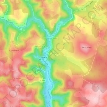 Mappa topografica Les Garroustes, altitudine, rilievo