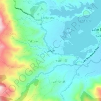 Mappa topografica Lutayan, altitudine, rilievo