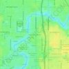 Mappa topografica Hiawatha Highlands, altitudine, rilievo