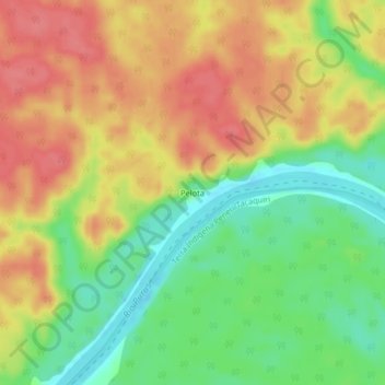 Mappa topografica Pelota, altitudine, rilievo