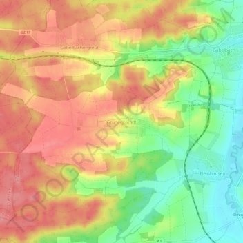 Mappa topografica Grünenbaindt, altitudine, rilievo