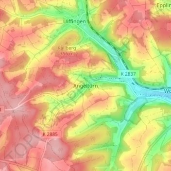 Mappa topografica Angeltürn, altitudine, rilievo