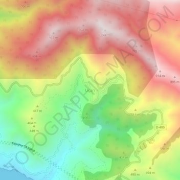 Mappa topografica Uçarı, altitudine, rilievo