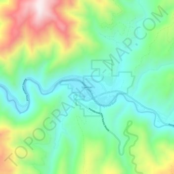 Mappa topografica Lowman, altitudine, rilievo