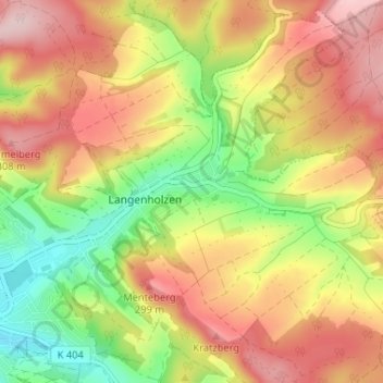 Mappa topografica Sack, altitudine, rilievo