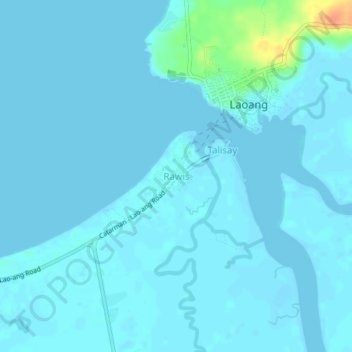 Mappa topografica Rawis, altitudine, rilievo