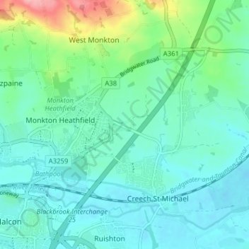Mappa topografica Langaller, altitudine, rilievo