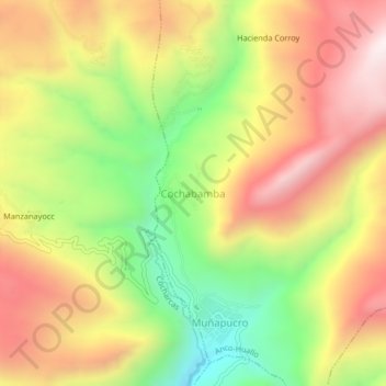 Mappa topografica Cochabamba, altitudine, rilievo