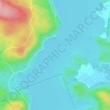 Mappa topografica Barrys Bay, altitudine, rilievo
