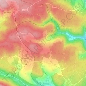 Mappa topografica Balzhausen, altitudine, rilievo