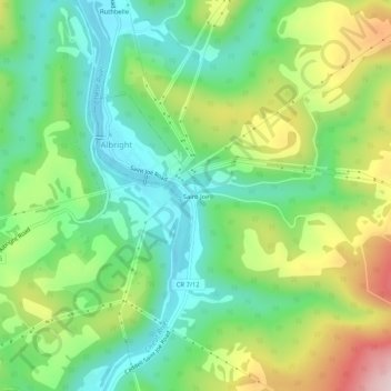 Mappa topografica Saint Joe, altitudine, rilievo