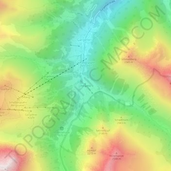 Mappa topografica Vergalda, altitudine, rilievo