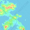 Mappa topografica Agia Marina, altitudine, rilievo