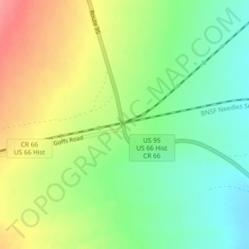 Mappa topografica Arrowhead Junction, altitudine, rilievo