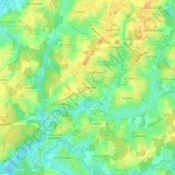 Mappa topografica Les Petits Bois, altitudine, rilievo