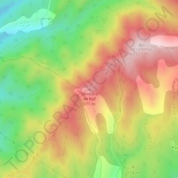 Mappa topografica Tambors de Rof, altitudine, rilievo