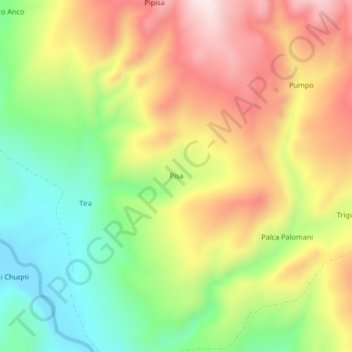 Mappa topografica Pisa, altitudine, rilievo