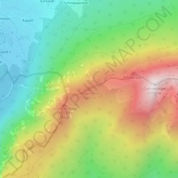 Mappa topografica Angerstein, altitudine, rilievo