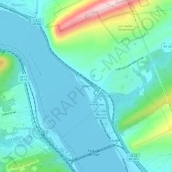Mappa topografica Heckton, altitudine, rilievo